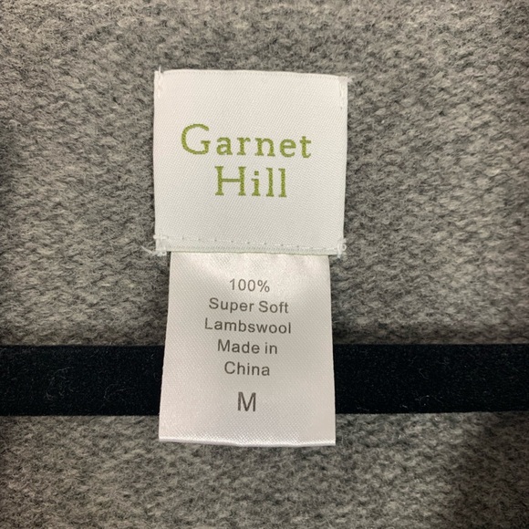 Garnet Hill Womens 100% Lambswool Cardigan Medium Grey Mock Neck Beading *Read - Picture 5 of 14